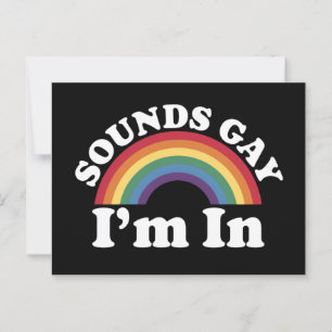 Carte Postale Fierté gay LGBT Arc-en-ciel Sons Gay Je suis dedan