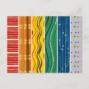 Carte Postale Fierté Japonaise Bois Motifs textiles