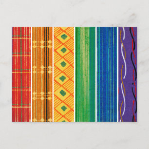 Carte Postale Fierté Japonaise Bois Motifs textiles