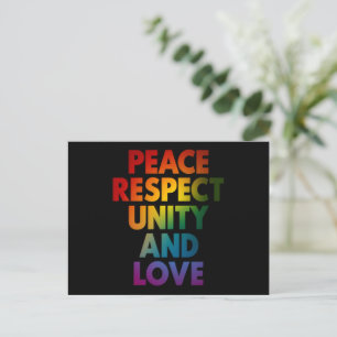 Carte Postale Fierté Paix Respect Unité Et Amour
