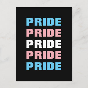 Carte Postale Fierté transgenre LGBTQ - Texte répété personnalis