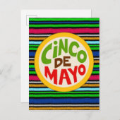 Carte Postale Fiesta Colorée Cinco De Mayo (Devant / Derrière)