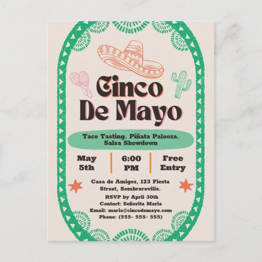 Carte Postale Fiesta Fantástica : Cinco de Mayo (Devant)