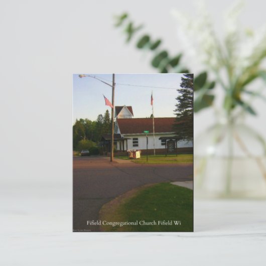 Carte Postale Fifield Église congrégationnelle Fifield WI (Debout devant)