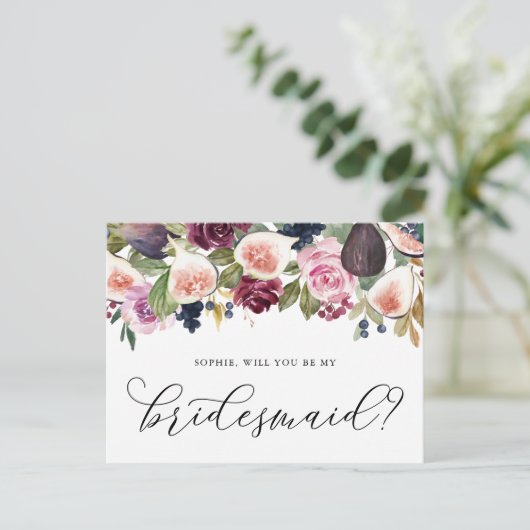 Carte Postale Figes et fleurs violettes deviendrez-vous ma serva (Debout devant)