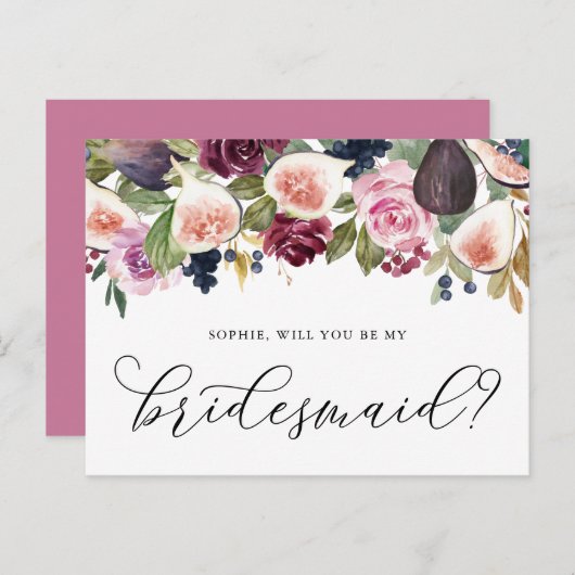 Carte Postale Figes et fleurs violettes deviendrez-vous ma serva (Devant / Derrière)