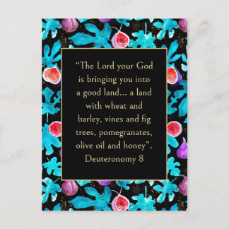 Carte Postale Figes Terre Promise Deutéronome 8 Bible Verse