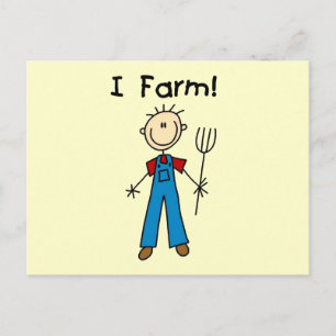 Carte Postale Figure à bâtons T-shirts et cadeaux d'agriculteurs