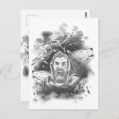 Carte Postale Figure à capuchon foncé dans les ombres de lot d'e (Devant / Derrière)