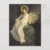 Carte Postale Figure ailée assise sur un rocher par Abbott Thaye (Devant)