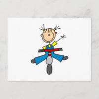 Figure de bâton fille conduisant un scooter