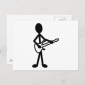 Carte Postale Figure de bâton guitariste (Devant / Derrière)