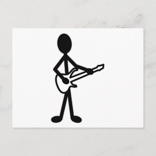 Carte Postale Figure de bâton guitariste (Devant)