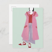 Carte Postale Figure de mode debout - Veste surdimensionnée (Devant / Derrière)