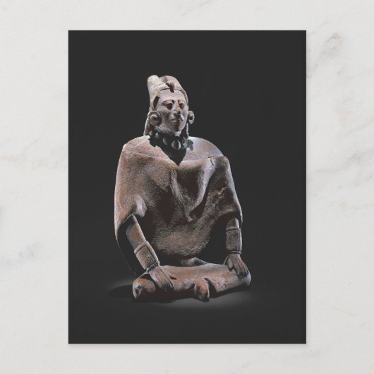 Carte Postale Figure du roi assis mayan, de l'île de Jaina (Devant)