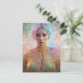 Carte Postale Figure féminine en dentelle pastel (Debout devant)