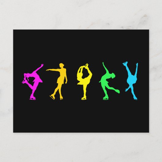 Carte Postale Figure Skaters Pastel Rainbow (Devant)