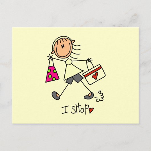 Carte Postale Figure Stick Shopping (Devant)