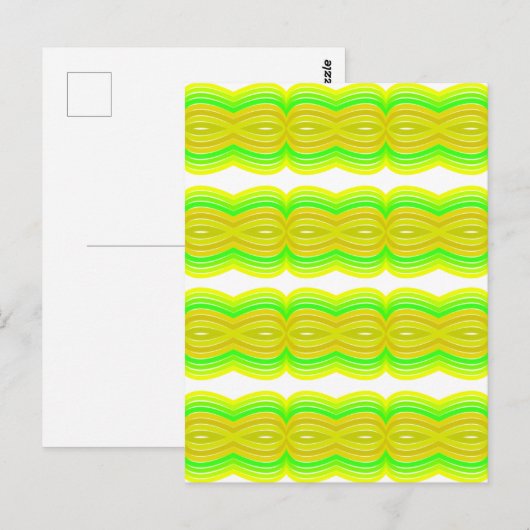 Carte Postale Figure Vert Et Jaune Huit  Art Motif (Devant / Derrière)