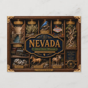 Carte Postale Figurine 3D Nevada Boîte d'Ombre État