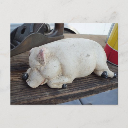 Carte Postale Figurine de Cochon Endormi (Devant)