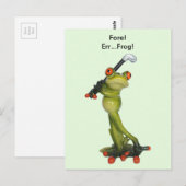 Carte postale Figurine de grenouille Golfer (Devant / Derrière)
