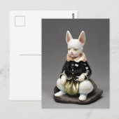 Carte Postale Figurine de porcelaine de lapin (Devant / Derrière)