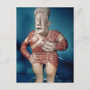 Carte Postale Figurine d'un joueur de tlachtli portant un casque