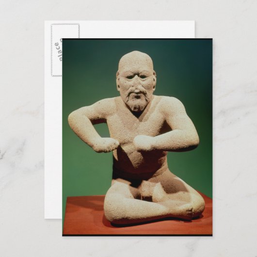 Carte Postale Figurine d'un lutteur (Devant / Derrière)