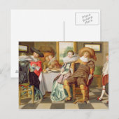 Carte Postale Figurines élégantes à table (Devant / Derrière)