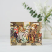 Carte Postale Figurines élégantes à table (Debout devant)