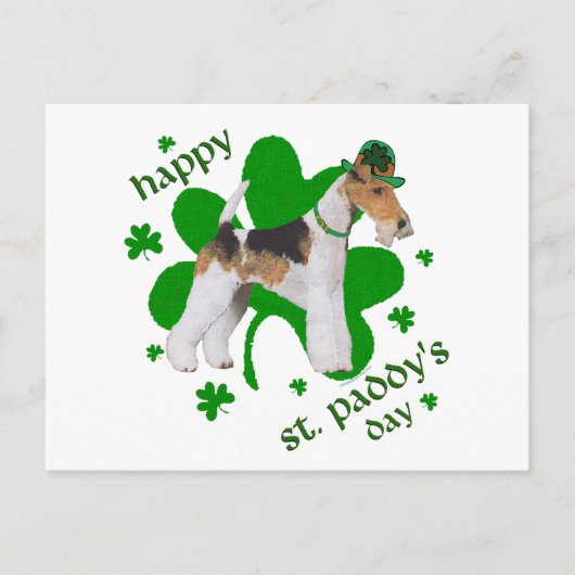 Carte Postale Fil Fox Terrier St. Patrick's Day (Devant)