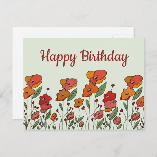 Carte Postale filigranes Mohnfeld (Devant / Derrière)