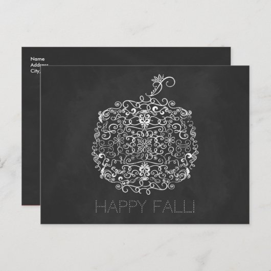 Carte Postale Filigree Chalkboard Automne Automne Automne Automn (Devant / Derrière)