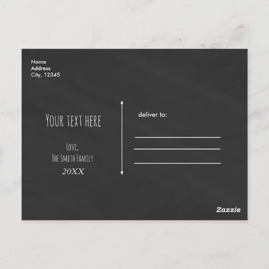 Carte Postale Filigree Chalkboard Automne Automne Automne Automn (Dos)