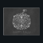 Carte Postale Filigree Chalkboard Automne Automne Automne Automn<br><div class="desc">Filigree Chalkboard Automne Citrouille Automne Automne Carte Postale Automne. Customisez avec votre photo et votre texte.</div>