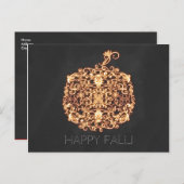 Carte Postale Filigree Orange brillant Citrouille automne automn (Devant / Derrière)