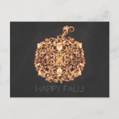 Carte Postale Filigree Orange brillant Citrouille automne automn (Devant)