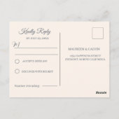 Carte Postale Filigree rustique, mariage RSVP (Dos)