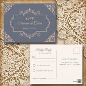 Carte Postale Filigree rustique, mariage RSVP