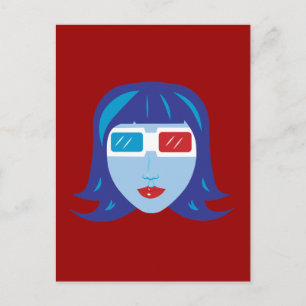 Carte Postale Fille 3D