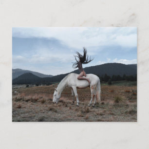 Carte Postale Fille à cheval
