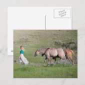Carte Postale Fille à cheval (Devant / Derrière)