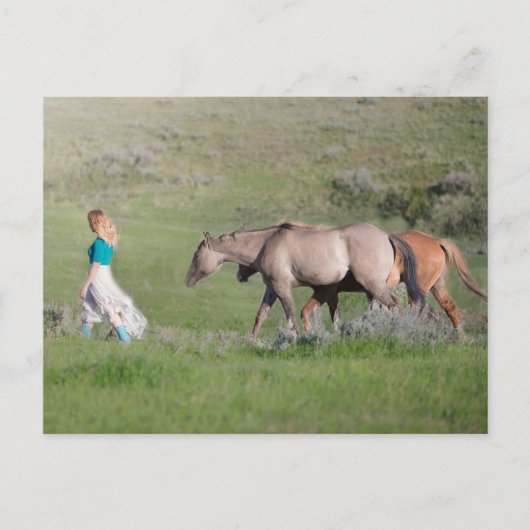 Carte Postale Fille à cheval (Devant)
