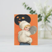 Carte Postale Fille à la citrouille Jack O Lantern (Debout devant)