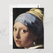 Carte Postale Fille à oreille perle (détail) (Devant / Derrière)