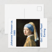 Carte Postale Fille à oreille perle (vers 1665) (Devant / Derrière)