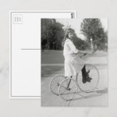 Carte Postale Fille à tricycle, 1917 (Devant / Derrière)