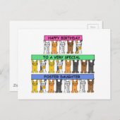 Carte Postale Fille adoptive Joyeux Anniversaire (Devant / Derrière)