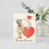 Carte Postale Fille ailes du coeur Flèche feu (Debout devant)